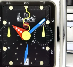 Men's Watches | Sant Blanc ALAIN SILBERSTEIN 48mm Stainless Steel Bolido Krono Black Dial Leather Straps Box & Card