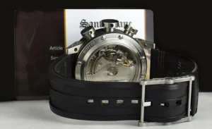 Men's Watches | Racing Professional Watches | Sant Blanc BERNARD RICHARD MANUFACTURE 44mm BRM Stainless Steel Chronograph V12 44 Black Rubber Strap Black Arabic Dial