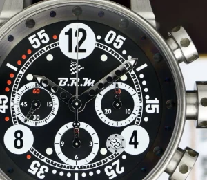 Men's Watches | Racing Professional Watches | Sant Blanc BERNARD RICHARD MANUFACTURE 44mm BRM Stainless Steel Chronograph V12 44 Black Rubber Strap Black Arabic Dial