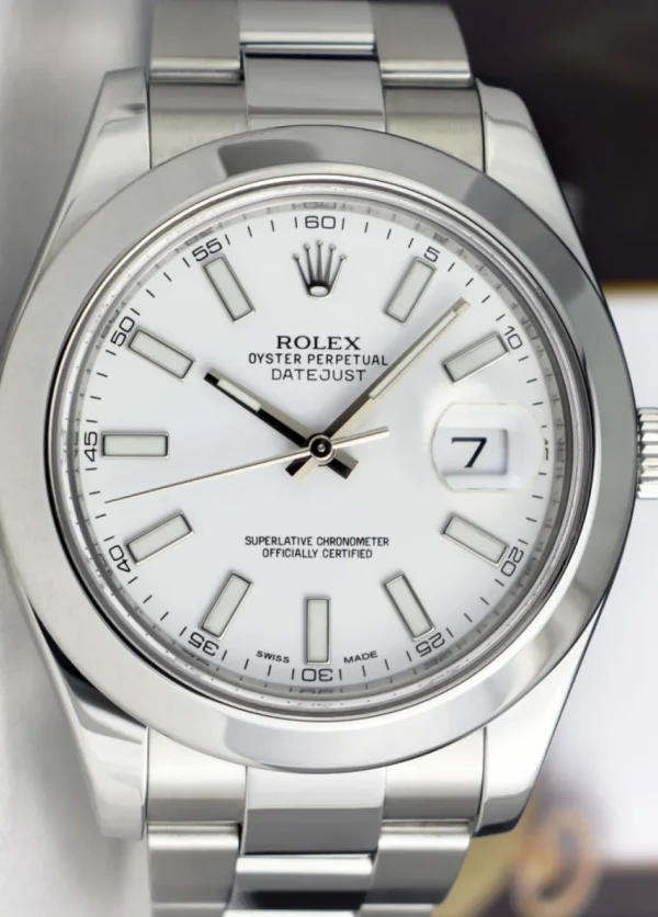 Men's Watches | President Dress Watches | Sant Blanc Mens 41mm Stainless Steel DateJust II White Index Dial Model 116300