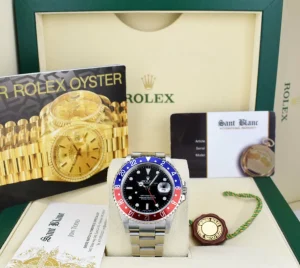 Pilots Professional Watches | Sant Blanc Mens Stainless Steel GMT Master II Pepsi Bezel SEL Model 16710