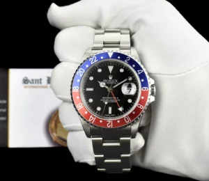Pilots Professional Watches | Sant Blanc Mens Stainless Steel GMT Master II Pepsi Bezel SEL Model 16710