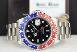 Pilots Professional Watches | Sant Blanc Mens Stainless Steel GMT Master II Pepsi Bezel SEL Model 16710
