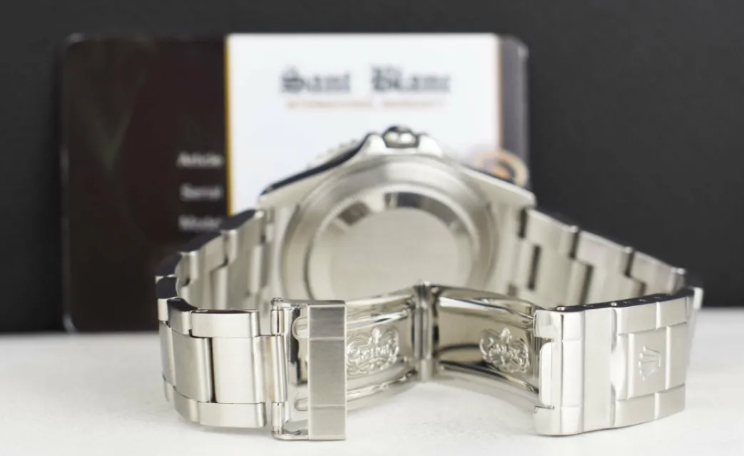 mens_stainless_steel_gmt__5.webp Pilots Professional Watches | Sant Blanc Mens Stainless Steel GMT Master II Pepsi Bezel SEL Model 16710