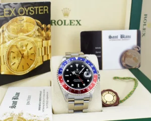 Pilots Professional Watches | Sant Blanc Mens Stainless Steel GMT Master II Pepsi Bezel SEL Model 16710