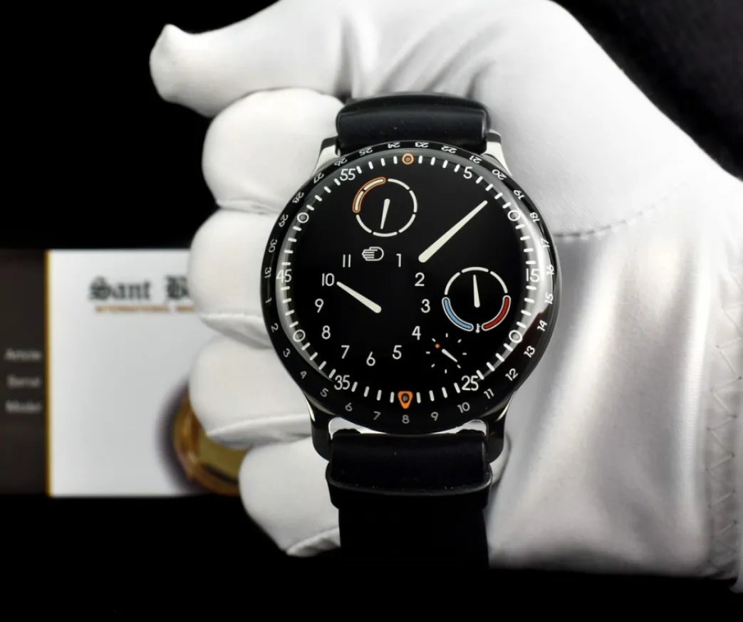 ressence_mm_titanium_type_2.webp Men's Watches | Sant Blanc Ressence 44mm Titanium Type 3B Leather Strap Black Dial Box & Card