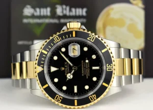 Diving Professional Watches | Sports Watches | Sant Blanc ROLEX - 18kt Gold & SS Submariner Black Dial No Holes Model 16613
