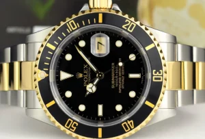 Diving Professional Watches | Sports Watches | Sant Blanc ROLEX - 18kt Gold & SS Submariner Black Dial No Holes Model 16613