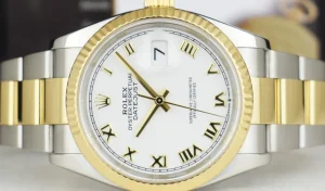 Dress Watches | Sant Blanc ROLEX 2020 18kt Gold & Stainless Steel Datejust 36 White Roman Box & Card Model 126233