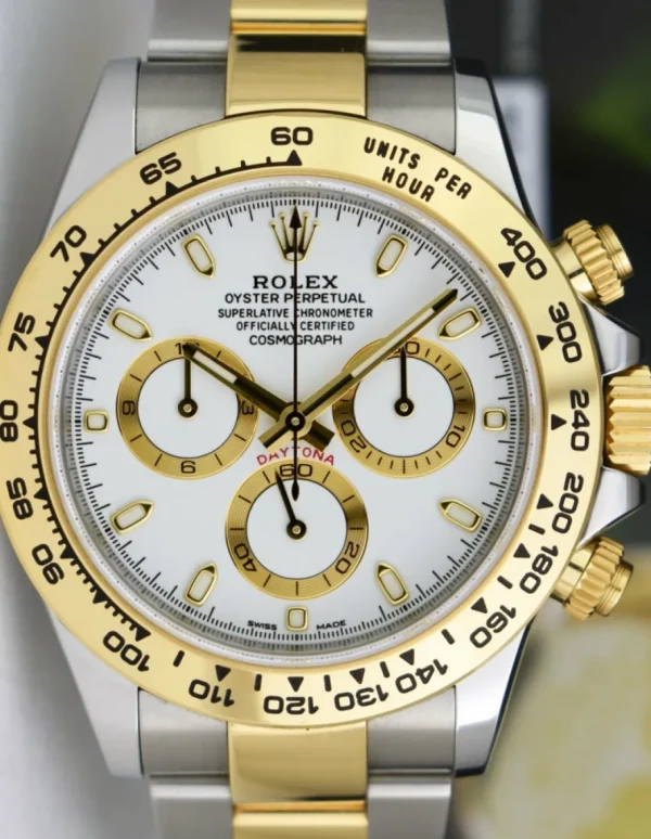 Men's Watches | Racing Professional Watches | Sant Blanc ROLEX 2019 18kt Gold & Stainless Steel Daytona White Index Model 116503