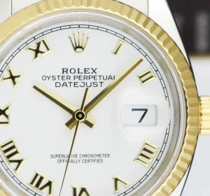 Dress Watches | Sant Blanc ROLEX 2020 18kt Gold & Stainless Steel Datejust 36 White Roman Box & Card Model 126233