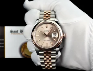 Dress Watches | Sant Blanc ROLEX 2018 18kt Rose Gold & Stainless Steel DateJust 41 Silver Sundust Index Dial Model 126331