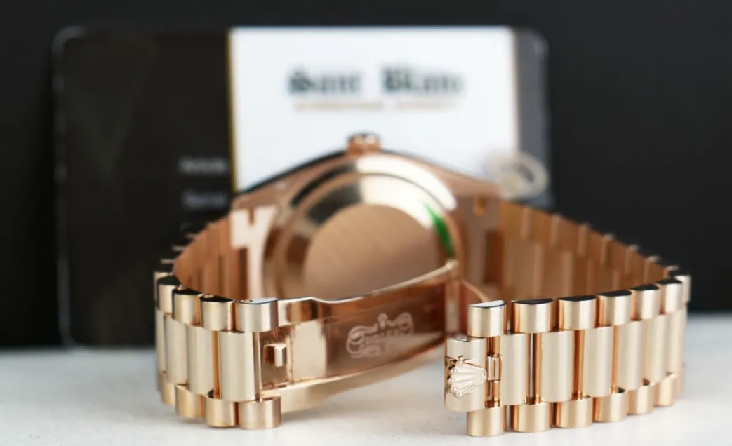 rolex__kt_rose_gold_day_d_4.webp Men's Watches | President Dress Watches | Sant Blanc ROLEX 2020 18kt Rose Gold Day Date 36 President Brown Ombre Diamond Dial Model 128235