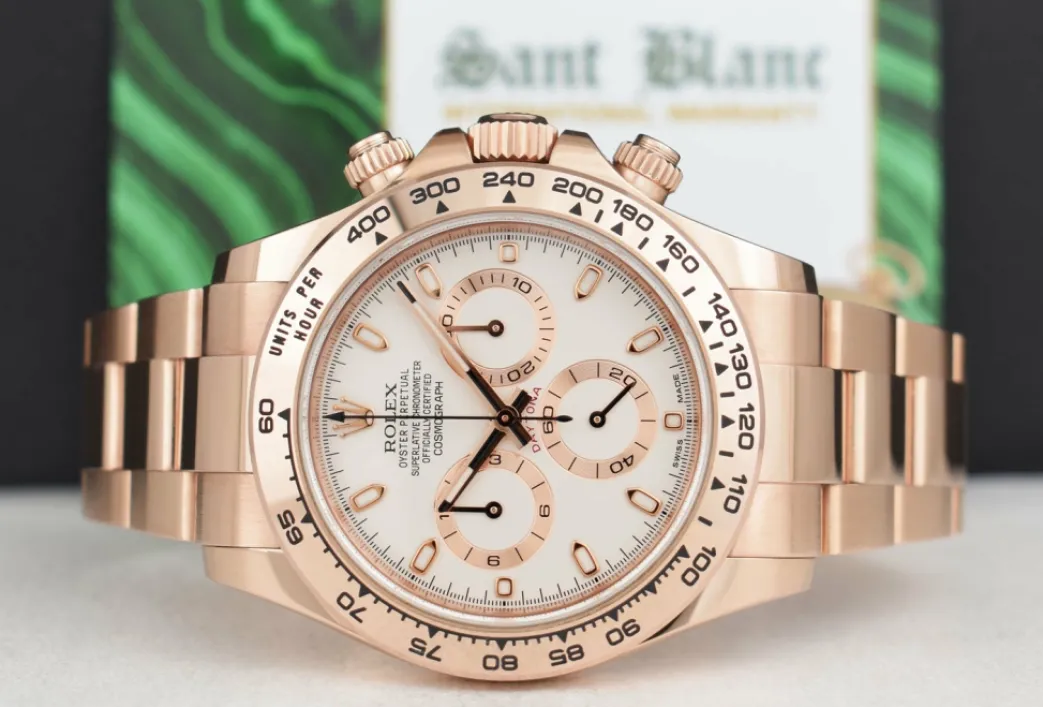 rolex__kt_rose_gold_dayto_3.webp Racing Professional Watches | Sant Blanc ROLEX 2019 18kt Rose Gold Daytona Ivory Index Box & Card Model 116505