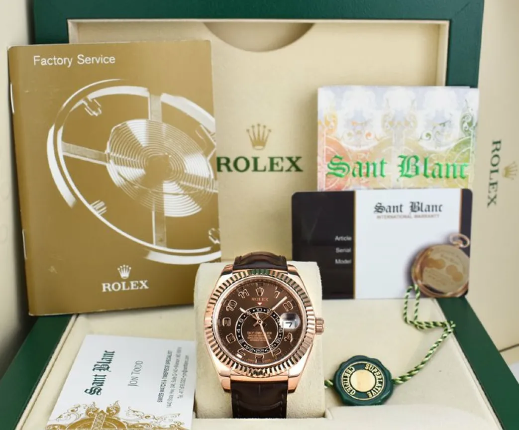 rolex__kt_rose_gold_sky_d_0.webp Pilots Classic Watches | Sant Blanc ROLEX - 18kt Rose Gold Sky Dweller Chocolate Box Model 326135