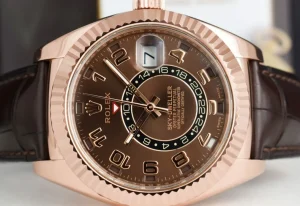 Pilots Classic Watches | Sant Blanc ROLEX - 18kt Rose Gold Sky Dweller Chocolate Box Model 326135