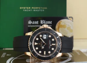 Yachting Professional Watches | Sports Watches | Sant Blanc ROLEX - 18kt RoseGold YachtMaster 40mm OysterFlex Rubber Strap Model 116655