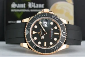 Yachting Professional Watches | Sports Watches | Sant Blanc ROLEX - 18kt RoseGold YachtMaster 40mm OysterFlex Rubber Strap Model 116655