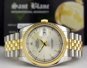 Dress Watches | Sant Blanc ROLEX - Men's 18kt Gold & SS DateJust 36 Silver Index Dial Jubilee Bracelet Model 116233