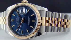 Dress Watches | Men's Watches | Sant Blanc Rolex - Men's Rehaut 36mm 18kt Gold & SS DateJust 36 Blue Index Dial Model 116233