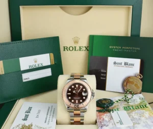 Yachting Professional Watches | Sports Watches | Sant Blanc ROLEX - 37mm MidSize 18kt Rose Gold & SS YACHTMASTER 37 Chocolate Model 268621