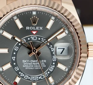 Pilots Classic Watches | Men's Watches | Sant Blanc ROLEX 2021 42mm Rose Gold Sky Dweller Slate Rhodium Index Dial Model 326935