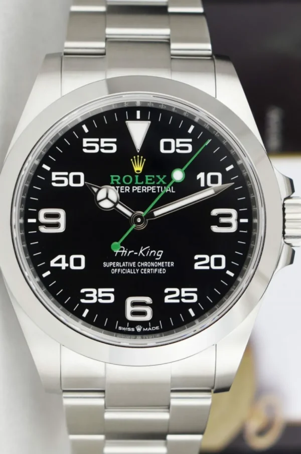 Men's Watches | Sant Blanc ROLEX 2022 40mm Stainless Steel Air King Black Dial Box & Card Model 126900