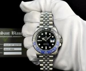 Men's Watches | Pilots Professional Watches | Sant Blanc ROLEX Stainless Steel GMT Master II Blue Black Bezel "Batman" Index Dial Model 126710