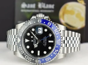 Men's Watches | Pilots Professional Watches | Sant Blanc ROLEX Stainless Steel GMT Master II Blue Black Bezel 