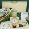 Racing Professional Watches | Sant Blanc ROLEX Gold Daytona Mother of Pearl Dial Custom Cognac Bezel Safari Strap Model 16518