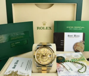 Pilots Classic Watches | Men's Watches | Sant Blanc ROLEX 18kt Gold & Stainless Steel Sky Dweller Champagne Index Dial Model 326933