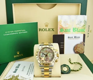 Sports Watches | Men's Watches | Sant Blanc ROLEX 18kt Gold & Stainless Steel Daytona Tahitian Mother of Pearl Roman Model 116503