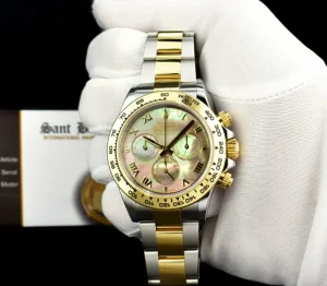 Sports Watches | Men's Watches | Sant Blanc ROLEX 18kt Gold & Stainless Steel Daytona Tahitian Mother of Pearl Roman Model 116503