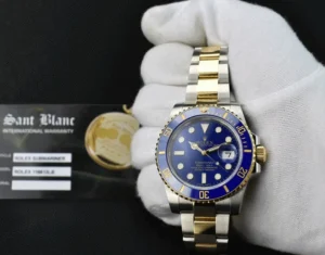 Diving Professional Watches | Men's Watches | Sant Blanc ROLEX 18kt Gold & Stainless Steel Submariner Blue Model 116613 LB