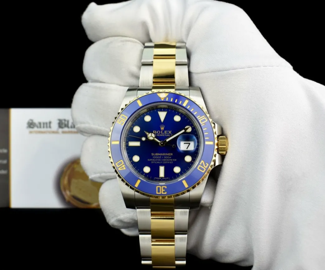 rolex_kt_gold__stainless__1-34.webp Diving Professional Watches | Sports Watches | Sant Blanc ROLEX 18kt Gold & Stainless Steel Submariner Blue Dial Model 116613LB