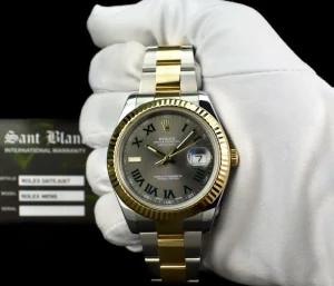 Men's Watches | Dress Watches | Sant Blanc ROLEX 18kt Gold & Stainless Steel DateJust II Slate Roman Wimbledon Dial BOX & CARD Model 116333