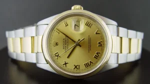 Dress Watches | Men's Watches | Sant Blanc ROLEX 18kt Gold & Stainless Steel DateJust Champagne Roman Dial Model 16203