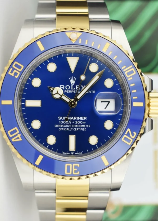 Diving Professional Watches | Sant Blanc ROLEX 18kt Gold & Stainless Steel Submariner 41 Blue Box/Books Model 126613LB