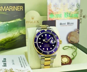 Diving Professional Watches | Sports Watches | Sant Blanc ROLEX 18kt Gold & Stainless Steel Submariner Indigo Blue Dial No Holes Model 16613