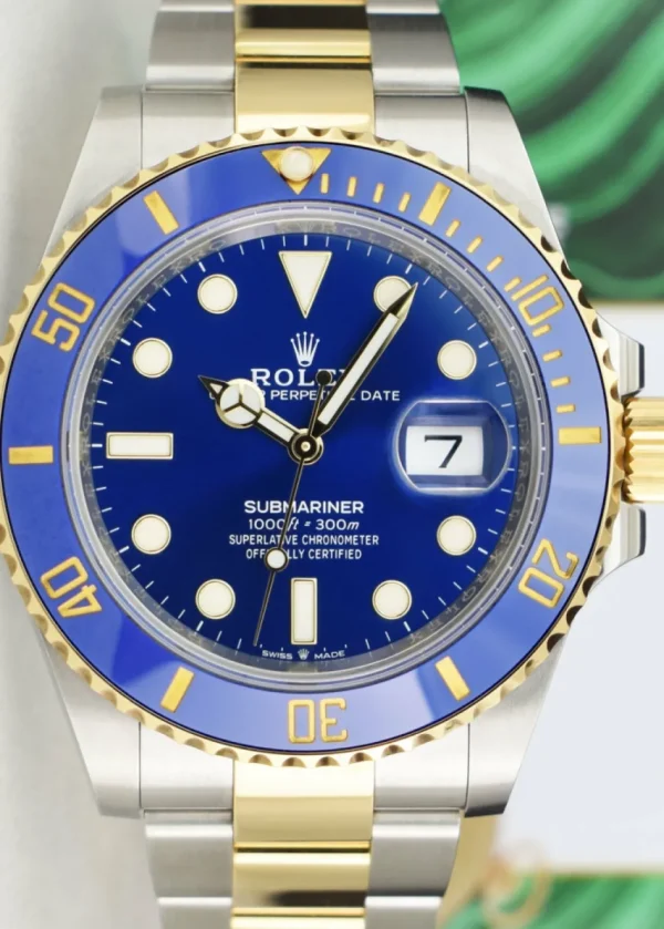 Yachting Professional Watches | Sant Blanc ROLEX 18kt Gold & Stainless Steel Submariner 41 Blue Dial with Card Model 126613 LB