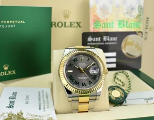 Men's Watches | Dress Watches | Sant Blanc ROLEX 18kt Gold & Stainless Steel DateJust II Slate Roman Wimbledon Dial BOX & CARD Model 116333