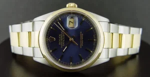 Men's Watches | Dress Watches | Sant Blanc ROLEX 18kt Gold & Stainless Steel DateJust Blue Stick Dial Model 16203