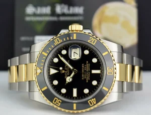 Diving Professional Watches | Sports Watches | Sant Blanc ROLEX 18kt Gold & Stainless Steel Submariner Black DIAMOND Dial Model 116613