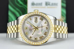Dress Watches | Sant Blanc ROLEX 18kt Gold & Stainless Steel DateJust Mother of Pearl Roman Model 116233