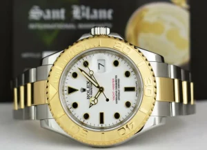 Yachting Professional Watches | Sports Watches | Sant Blanc ROLEX 18kt Gold & Stainless Yachtmaster White Index Model 16623