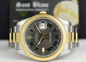 Men's Watches | Dress Watches | Sant Blanc ROLEX 18kt Gold & Stainless Steel DateJust II Slate Roman Wimbledon Dial BOX & CARD Model 116333