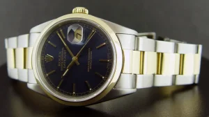 Men's Watches | Dress Watches | Sant Blanc ROLEX 18kt Gold & Stainless Steel DateJust Blue Stick Dial Model 16203