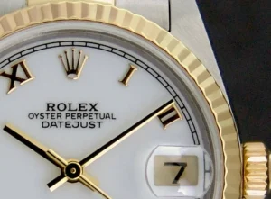 Dress Watches | Sant Blanc ROLEX 18kt Gold & Stainless Steel DateJust White Roman Dial Model 16233