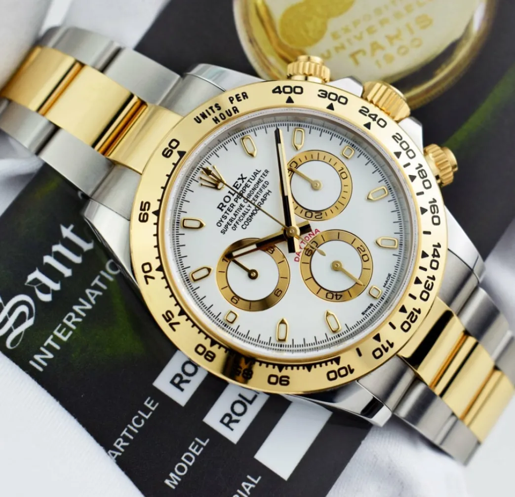 rolex_kt_gold__stainless__5-14.webp Men's Watches | Racing Professional Watches | Sant Blanc ROLEX 18kt Gold & Stainless Daytona White Index Model 116503