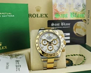 Men's Watches | Racing Professional Watches | Sant Blanc ROLEX 18kt Gold & Stainless Steel Daytona White Index Dial Model 116503